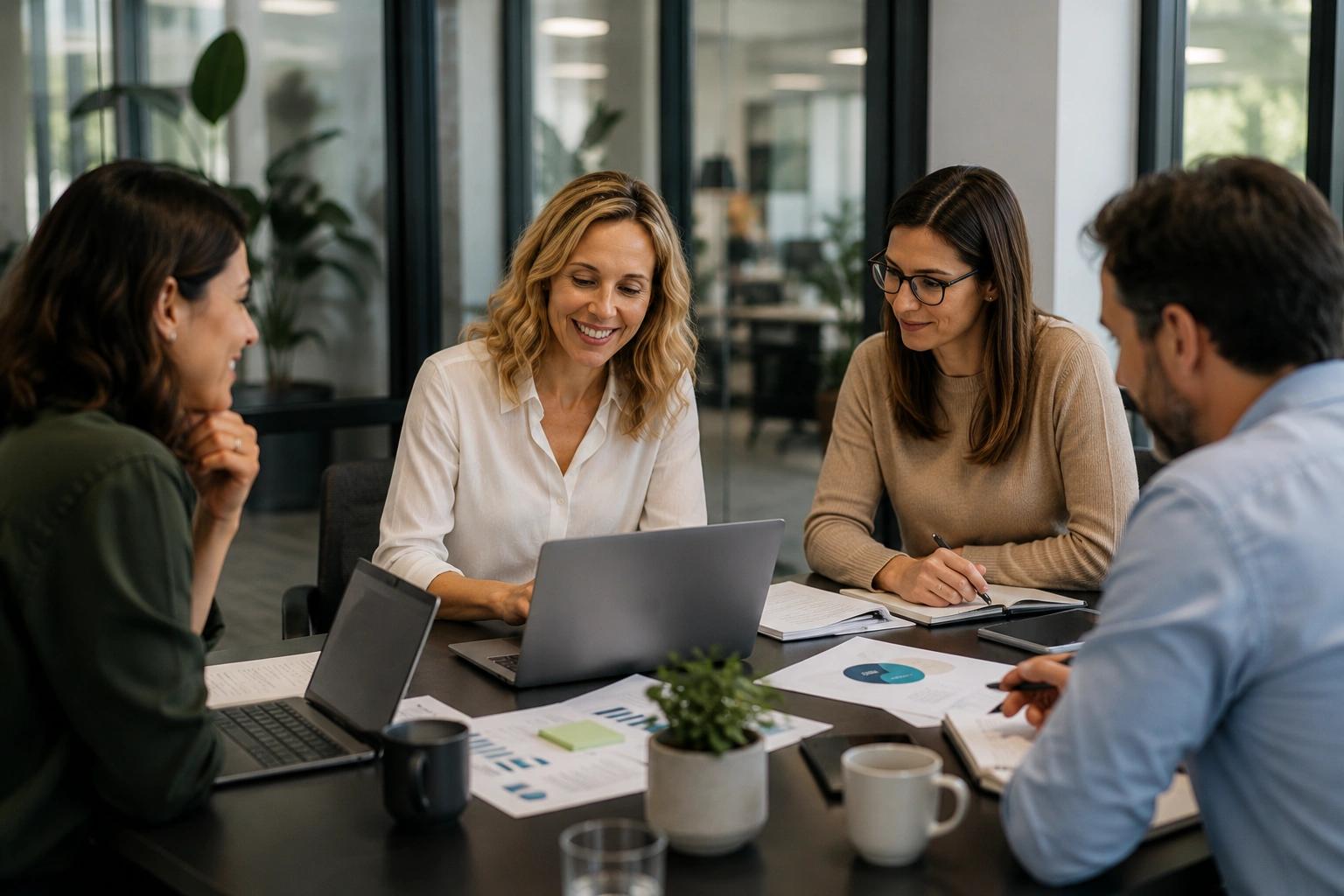 Equipo de Silvora trabajando en una sesión estratégica